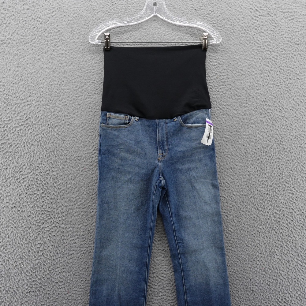 Good American Maternity Jeans Blue Denim Over Belly Stretch Size 00 24 NEW - Picture 3 of 14